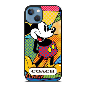 COACH NEW YORK MICKEY MOUSE ROMERO BRITTO iPhone 13 Case Cover COACH NEW YORK MICKEY MOUSE ROMERO BRITTO iPhone 13 Case Cover