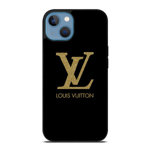 LOUIS VUITTON LV LOGO BLACK GOLD iPhone 13 Case Cover LOUIS VUITTON LV LOGO BLACK GOLD iPhone 13 Case Cover
