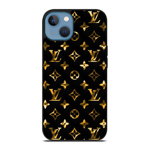 LOUIS VUITTON LV LOGO GOLD BLACK iPhone 13 Case Cover