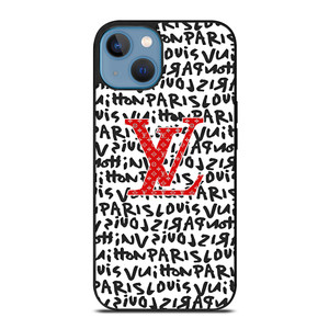 LV LOUIS VUITTON PARIS PATTERN LOGO RED WHITE iPhone 13 Case Cover