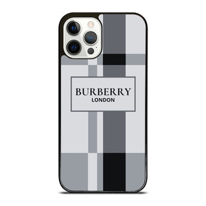 BURBERRY LONDON LOGO GREY iPhone 12 Pro Case Cover BURBERRY LONDON LOGO GREY iPhone 12 Pro Case Cover