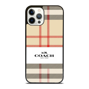 BURBERRY PATTERN X COACH NEW YORK LOGO iPhone 12 Pro Case Cover BURBERRY PATTERN X COACH NEW YORK LOGO iPhone 12 Pro Case Cover