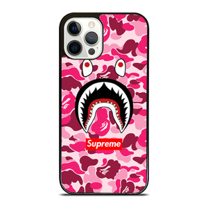 CAMO BATHING APE SUPREME PINK iPhone 12 Pro Case Cover