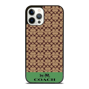 COACH NEW YORK LOGO GREEN BROWN iPhone 12 Pro Case Cover COACH NEW YORK LOGO GREEN BROWN iPhone 12 Pro Case Cover
