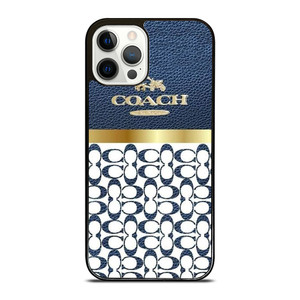 COACH NEW YORK LOGO ON BLUE LEATHER iPhone 12 Pro Case Cover COACH NEW YORK LOGO ON BLUE LEATHER iPhone 12 Pro Case Cover