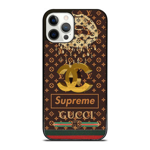 LOUIS VUITTON CHANEL SUPREME GUCCI PATTERN iPhone 12 Pro Case Cover LOUIS VUITTON CHANEL SUPREME GUCCI PATTERN iPhone 12 Pro Case Cover