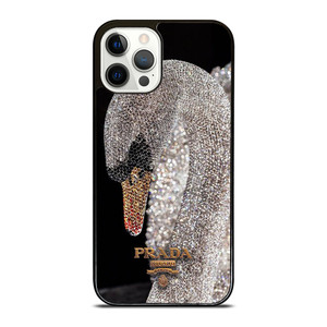 PRADA MILANO LOGO DIAMOND SWAN iPhone 12 Pro Case Cover PRADA MILANO LOGO DIAMOND SWAN iPhone 12 Pro Case Cover