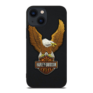 HARLEY DAVIDSON MOTORCYCLES LEATHER EMBOSS  iPhone 14 Plus Case Cover