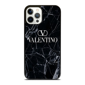 VALENTINO LOGO BLACK MARBLE iPhone 12 Pro Case Cover