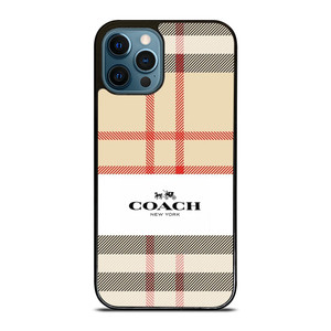 BURBERRY PATTERN X COACH NEW YORK LOGO iPhone 12 Pro Max Case Cover BURBERRY PATTERN X COACH NEW YORK LOGO iPhone 12 Pro Max Case Cover