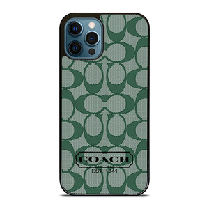 COACH GREEN LOGO PATTERN iPhone 12 Pro Max Case Cover COACH GREEN LOGO PATTERN iPhone 12 Pro Max Case Cover