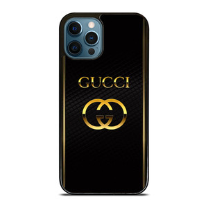 GUCCI LOGO BLACK GOLD iPhone 12 Pro Max Case Cover