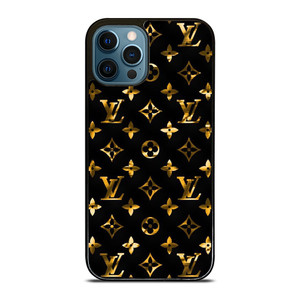 LOUIS VUITTON LV LOGO GOLD BLACK iPhone 12 Pro Max Case Cover LOUIS VUITTON LV LOGO GOLD BLACK iPhone 12 Pro Max Case Cover