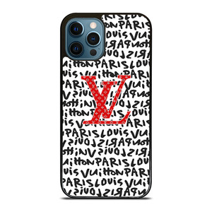 LV LOUIS VUITTON PARIS PATTERN LOGO RED WHITE iPhone 12 Pro Max Case Cover