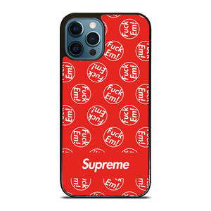 SUPREME FUCK EM PATTERN iPhone 12 Pro Max Case Cover SUPREME FUCK EM PATTERN iPhone 12 Pro Max Case Cover