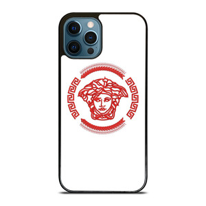VERSACE LOGO RED EMBROIDERY ICON iPhone 12 Pro Max Case Cover VERSACE LOGO RED EMBROIDERY ICON iPhone 12 Pro Max Case Cover