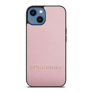 BURBERRY LOGO ON PINK LEATHER iPhone 14 Case Cover
