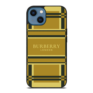 BURBERRY LONDON LOGO GOLD PATTERN iPhone 14 Case Cover
