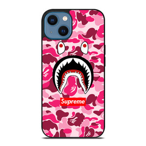 CAMO BATHING APE SUPREME PINK iPhone 14 Case Cover CAMO BATHING APE SUPREME PINK iPhone 14 Case Cover