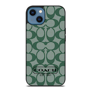 COACH GREEN LOGO PATTERN iPhone 14 Case Cover
