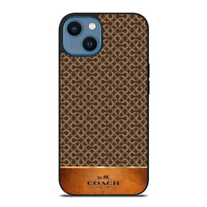 COACH NEW YORK LOGO PATTERN BROWN iPhone 14 Case Cover COACH NEW YORK LOGO PATTERN BROWN iPhone 14 Case Cover