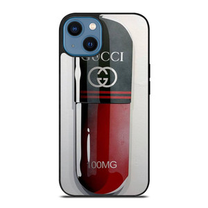 GUCCI LOGO 100 MG DRUGS ICON iPhone 14 Case Cover GUCCI LOGO 100 MG DRUGS ICON iPhone 14 Case Cover