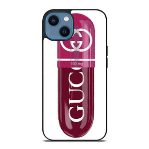GUCCI LOGO 100 MG PINK DRUG ICON iPhone 14 Case Cover GUCCI LOGO 100 MG PINK DRUG ICON iPhone 14 Case Cover