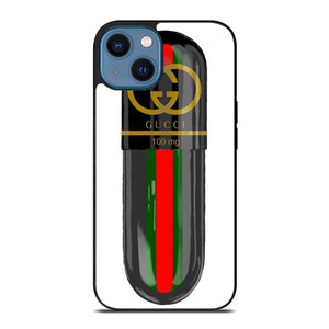 GUCCI LOGO DRUGS 100 MG ICON iPhone 14 Case Cover GUCCI LOGO DRUGS 100 MG ICON iPhone 14 Case Cover
