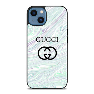 GUCCI LOGO EMBLEM ON BLUE LIQUID iPhone 14 Case Cover GUCCI LOGO EMBLEM ON BLUE LIQUID iPhone 14 Case Cover