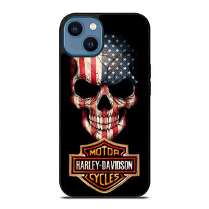 HARLEY DAVIDSON SKULL FLAG iPhone 14 Case Cover