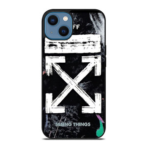 OFF WHITE LOGO SEEING THINGS iPhone 14 Case Cover