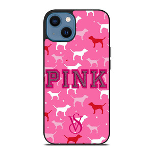 PINK DOG VICTORIA'S SECRET iPhone 14 Case Cover PINK DOG VICTORIA'S SECRET iPhone 14 Case Cover