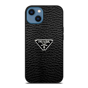 PRADA MILANO BLACK LEATHER iPhone 14 Case Cover