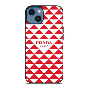 PRADA MILANO RED TRIANGLE iPhone 14 Case Cover PRADA MILANO RED TRIANGLE iPhone 14 Case Cover