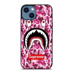 SUPREME BAPE CAMO SHARK iPhone 14 Case Cover