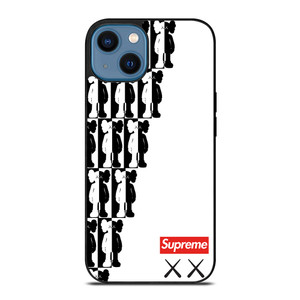 SUPREME KAWS BLACK WHITE iPhone 14 Case Cover