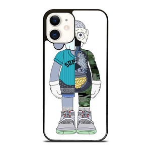 BEARBRICK X SUPREME X KAWS iPhone 12 Case Cover BEARBRICK X SUPREME X KAWS iPhone 12 Case Cover