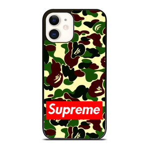 CAMO BAPE SUPREME iPhone 12 Case Cover