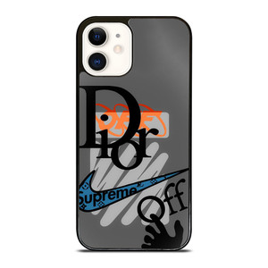 DIOR SUPREME OFF WHITE NIKE LOGO iPhone 12 Case Cover DIOR SUPREME OFF WHITE NIKE LOGO iPhone 12 Case Cover