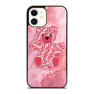 FENDI ROMA LOGO PINK BEAR iPhone 12 Case Cover