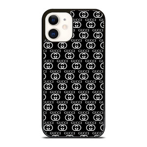 GUCCI COLLLAGE LOGO BLACK iPhone 12 Case Cover GUCCI COLLLAGE LOGO BLACK iPhone 12 Case Cover