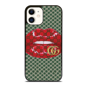 GUCCI LOGO PATTERN LIPS ICON iPhone 12 Case Cover