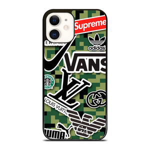GUCCI LV NIKE VERSACE SUPREME ADIDAS LOGO iPhone 12 Case Cover