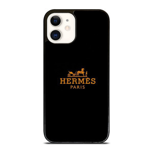 HERMES PARIS LOGO BLACK iPhone 12 Case Cover