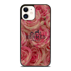 HERMES PARIS LOGO RED ROSE iPhone 12 Case Cover