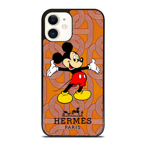 HERMES PARIS PATTERN MICKEY MOUSE DISNEY iPhone 12 Case Cover HERMES PARIS PATTERN MICKEY MOUSE DISNEY iPhone 12 Case Cover