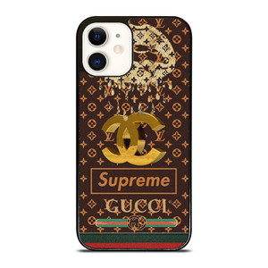 LOUIS VUITTON CHANEL SUPREME GUCCI PATTERN iPhone 12 Case Cover LOUIS VUITTON CHANEL SUPREME GUCCI PATTERN iPhone 12 Case Cover