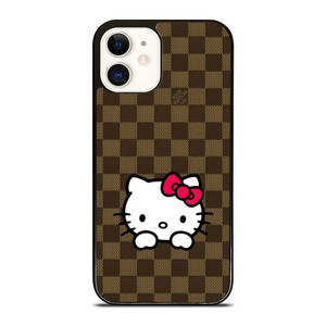 LOUIS VUITTON LOGO LV PATTERN HELLO KITTY iPhone 12 Case Cover LOUIS VUITTON LOGO LV PATTERN HELLO KITTY iPhone 12 Case Cover