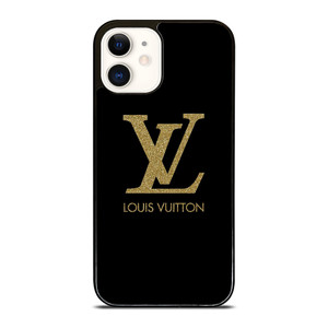 LOUIS VUITTON LV LOGO BLACK GOLD iPhone 12 Case Cover LOUIS VUITTON LV LOGO BLACK GOLD iPhone 12 Case Cover