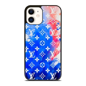 LOUIS VUITTON LV LOGO PATTERN BLUE RED iPhone 12 Case Cover